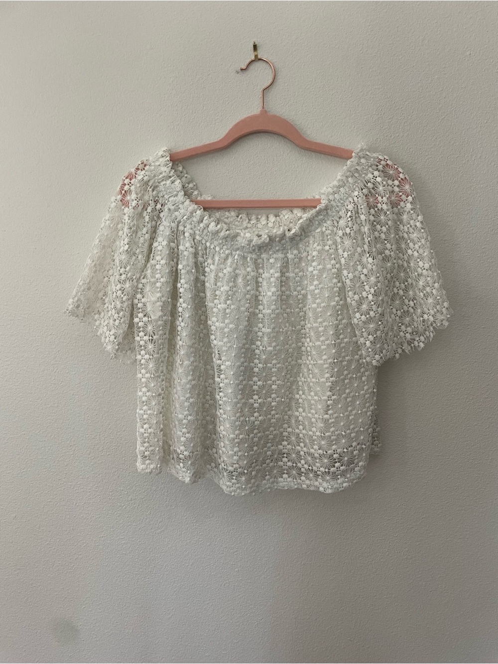 Maramie Women's White Crochet Off-Shoulder Top
